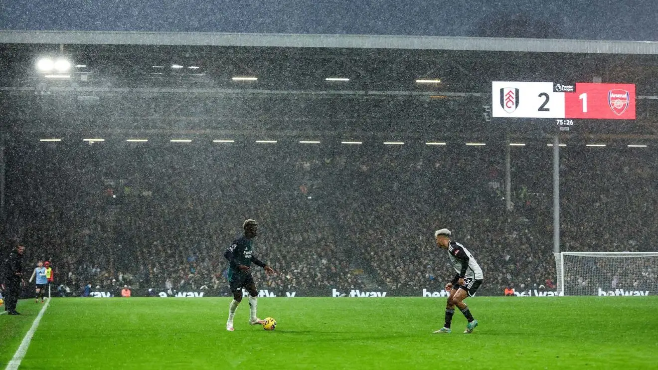 Bukayo Saka shots in vain to avail Arsenal going in their loss to Fulham at Craven Cottage