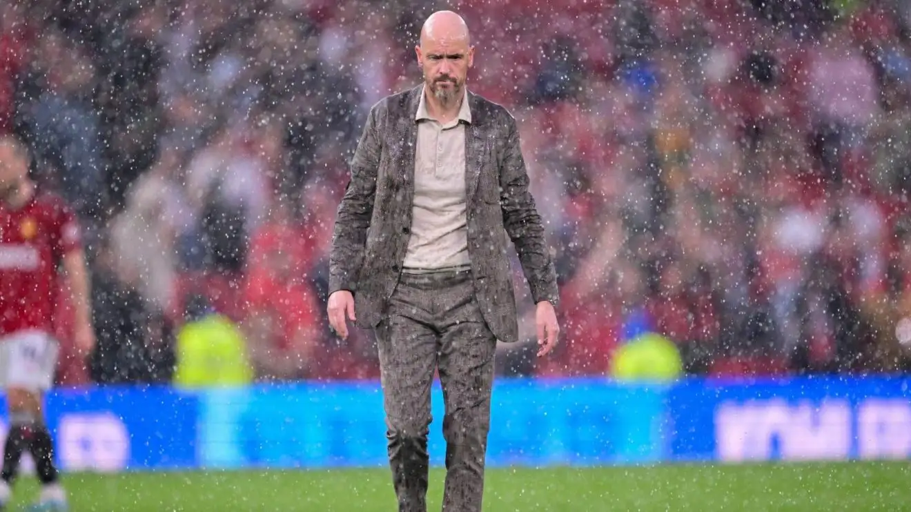 Man Utd star tells pundit who will succeed Ten Hag at Old Trafford - 'It's done' 1 Male Utd boss Erik ten Hag walks using the heavy rain after a suit