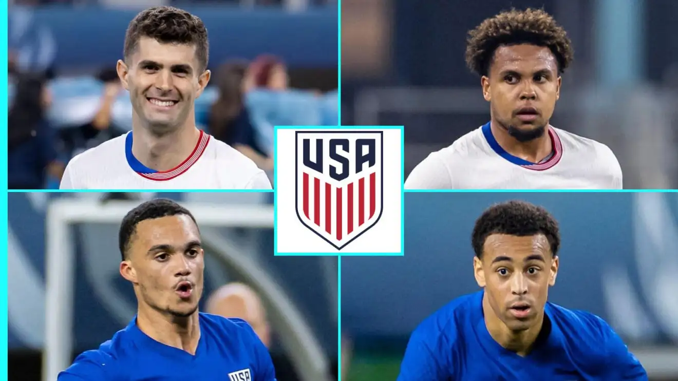 USMNT players Pulisic, McKennie, Robinson and Adams.