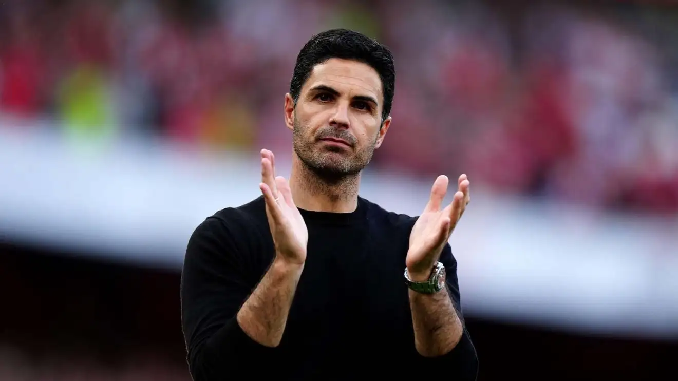 A tearful Mikel Arteta applauds Arsenal fans