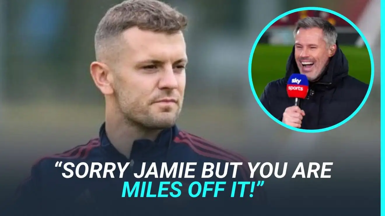 Carragher 'miles off it' as ex-Arsenal man slams 'disrespectful' Liverpool icon for big Wenger claim 1 c?url=https%3A%2F%2Fd2x51gyc4ptf2q.cloudfront.net%2Fcontent%2Fuploads%2F2024%2F05%2F23081851%2FJack Wilshere Jamie Carragher F365