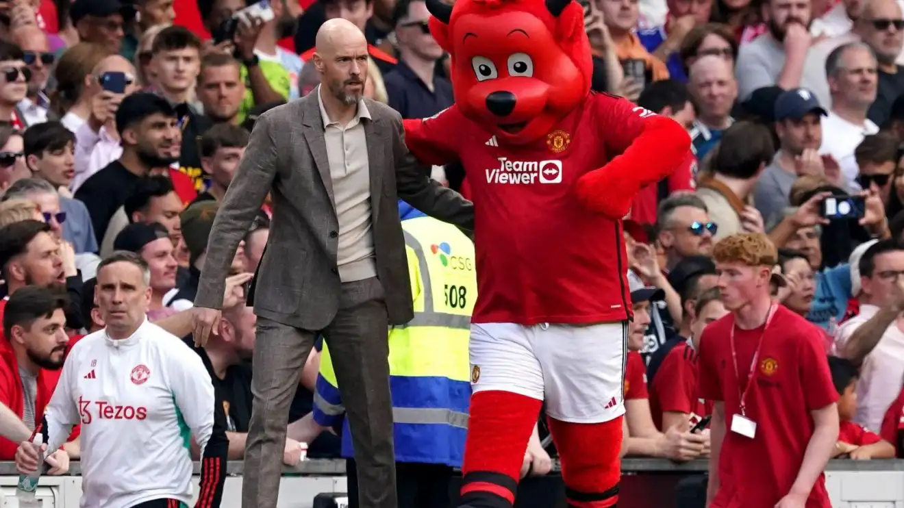 Ten Hag sack? Romano reveals Ratcliffe axe '50/50' with Pochettino 'really open to possibility' 1 Individual Utd boss Erik 10 Hag through the bar mascot before a gallery
