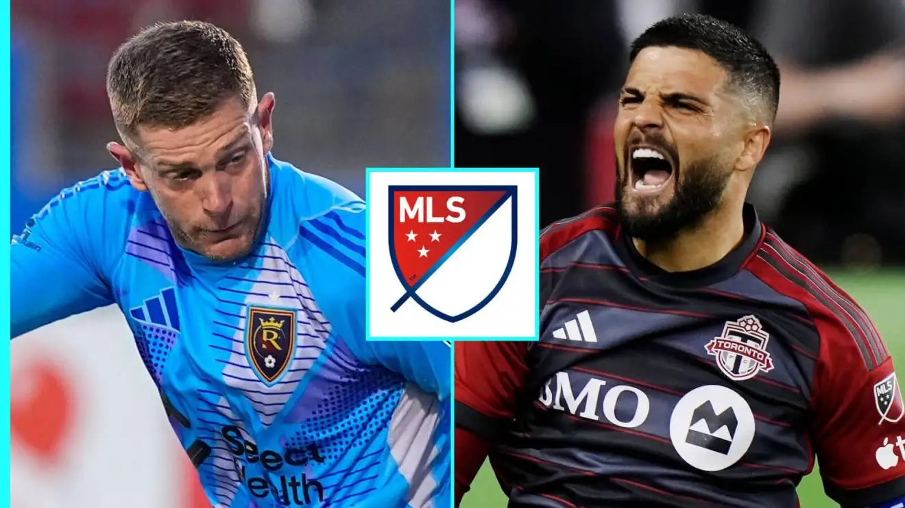 Real Salt Lake goalkeeper Zac MacMath and Toronto forward Lorenzo Insigne