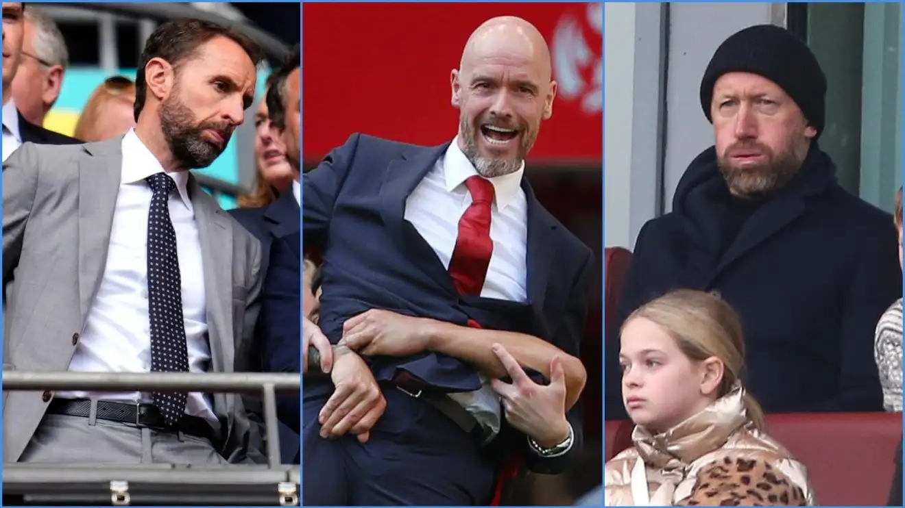 Ten Hag replacements dismissed as Ratcliffe 'goons' look shambolic in Man Utd comparison 1 England company Gareth Southgate, Individual Utd doctor Erik 10 Hag and Graham Potter, formerly of Chelsea