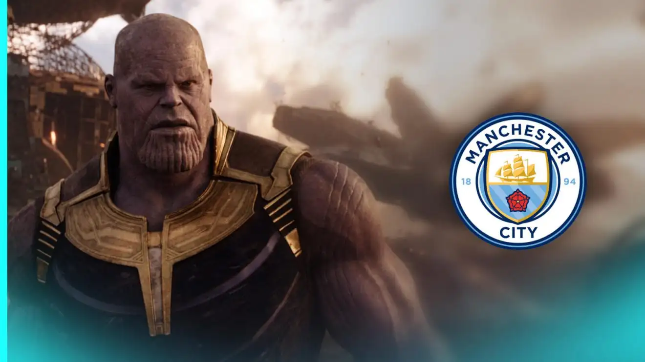 Man City are not Thanos but heroes for taking on Arsenal, Man Utd and Liverpool 1 Thanos and also Guy City region badge