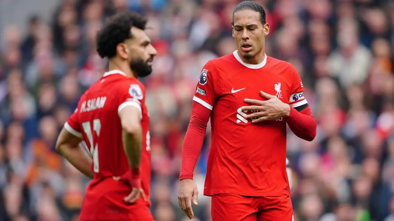 Liverpool duo Virgil van Dijk and Mohamed Salah throughout a match