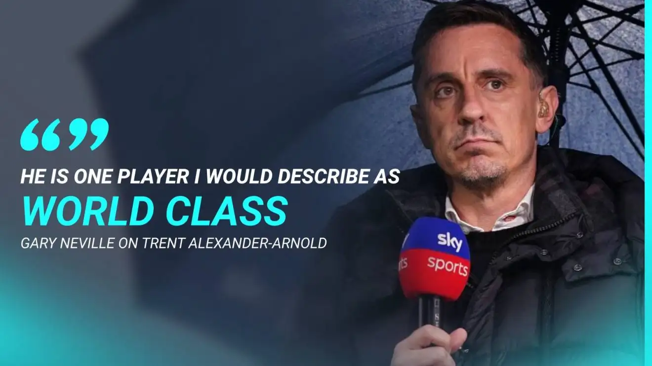 England: 'Mishandling' of Liverpool man may be Southgate 'regret' as starting Mainoo 'not ideal' 1 c?url=https%3A%2F%2Fd2x51gyc4ptf2q.cloudfront.net%2Fcontent%2Fuploads%2F2024%2F06%2F16180814%2FGary Neville Trent Alexander Arnold quote F365