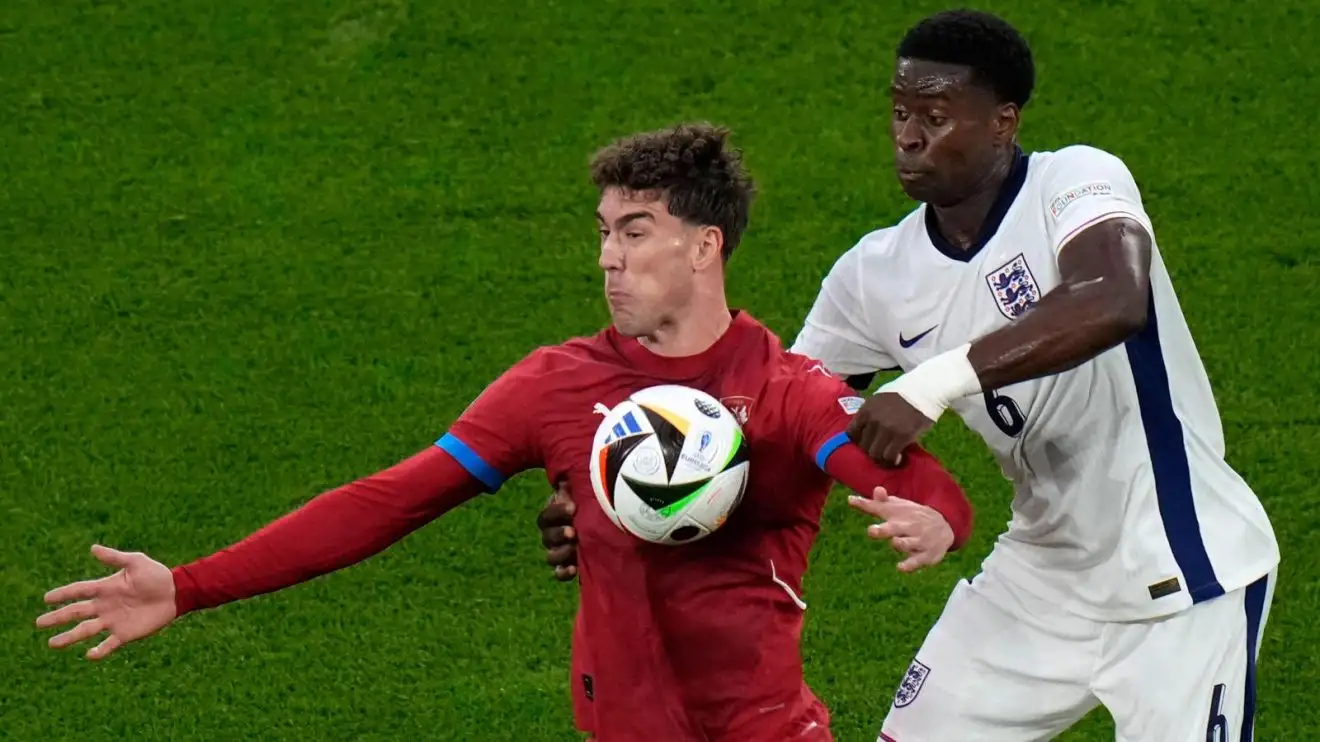 Exclusive: Ex-England man Upson picks 'stand-out' defender v Serbia who 'reassured' Southgate 1 England v Serbia: Dusan Vlahovic and also Marc Guehi fight for the spheric