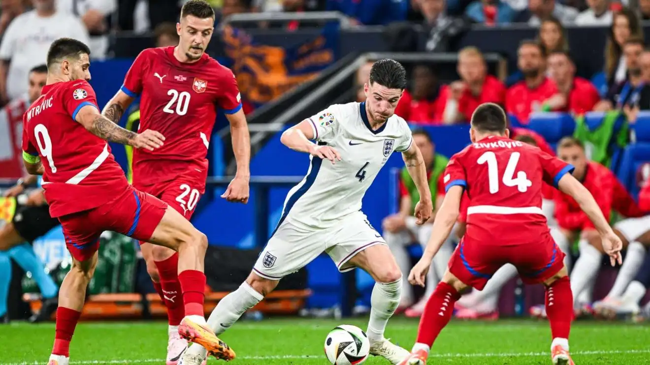 Serbia players in feedback versus England