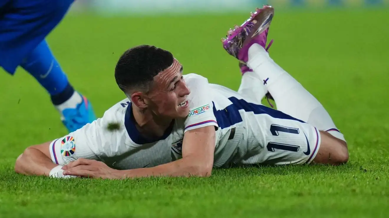 Phil Foden peeks dejected throughout England v Slovenia