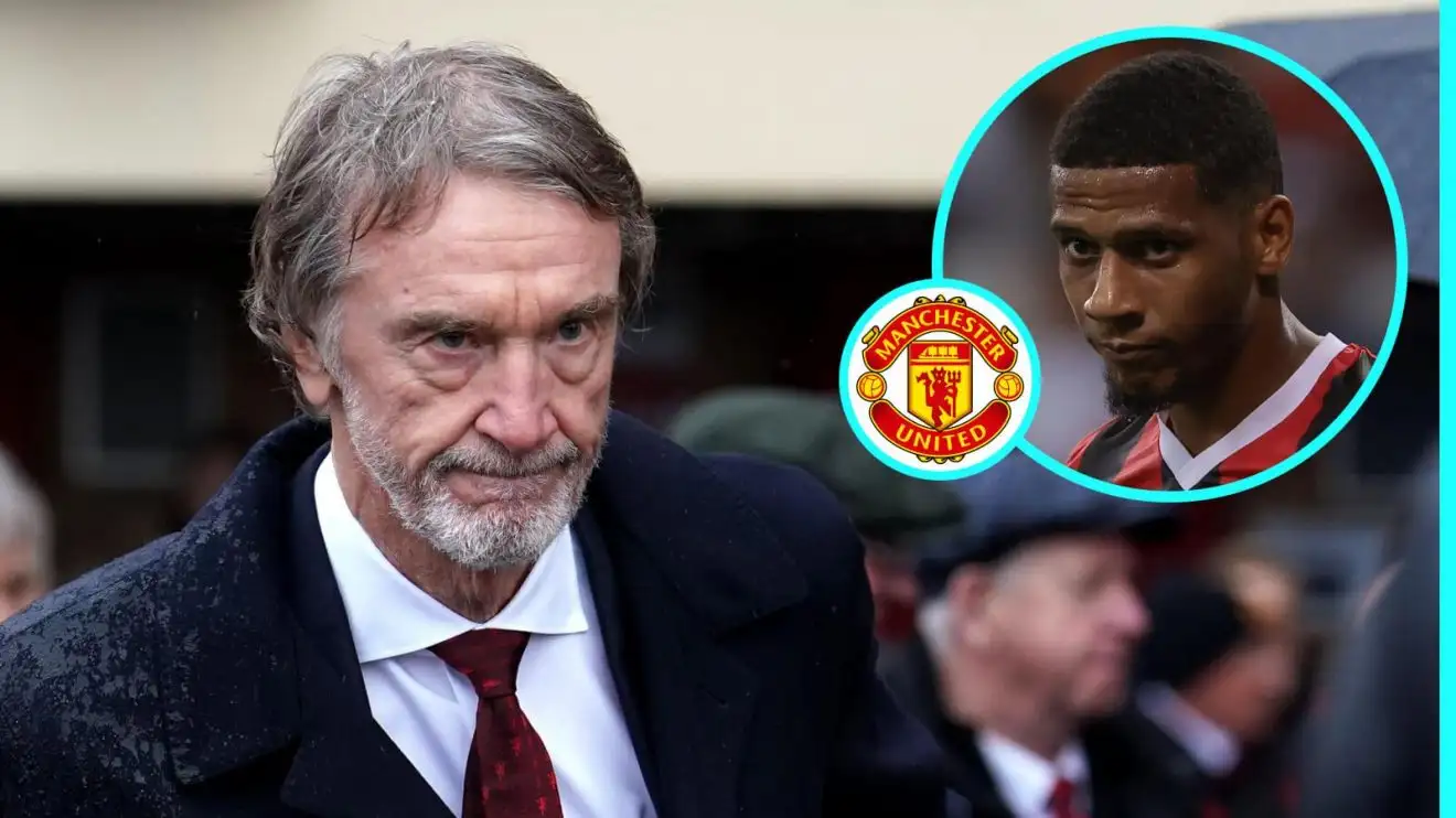 Man Utd owner Ratcliffe 'hires lawyer' to battle UEFA over blocked signing of defender 1 Sir Jim Ratcliffe with Jean-Clair Todibo and also the Person Utd badge in tiny circles