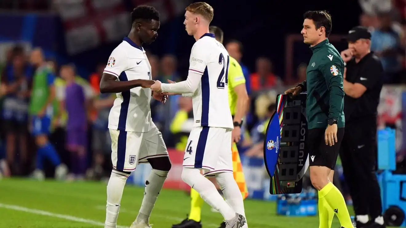 Ex-England man 'agrees' with Wright as Saka in left-back can unleash 'swagger' of Chelsea star 1 Bukayo Saka is reconditioned by Cole Palmer during England v Slovenia