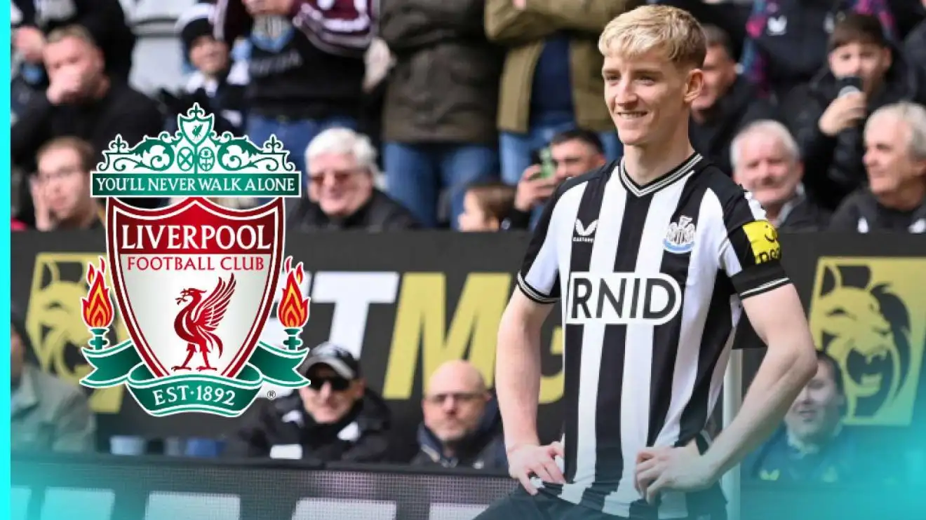 Liverpool make 'opening approach' for Newcastle forward as Euro giants 'hold strong interest' 1 Newcastle winger Anthony Gordon wearing the Liverpool badge