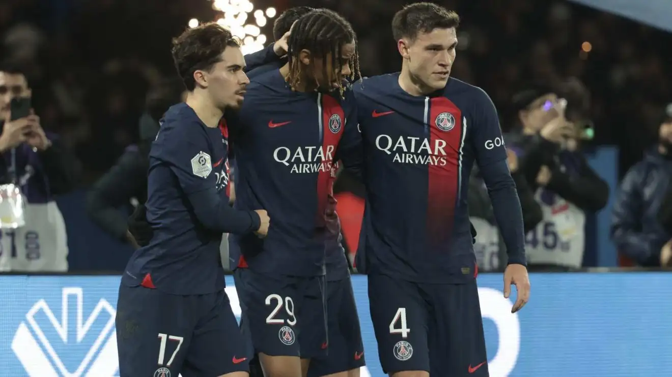 Man Utd: Ratcliffe 'very interested' in £51m signing 'very close to committing' to Ten Hag's side 1 Man Utd-affixed midfielder Manuel Ugarte celebrates a need through Vitinha and Bradley Barcola