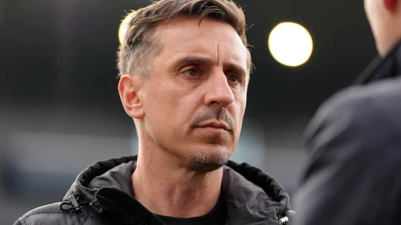 Gary Neville before a Premier League match at Craven Cottage