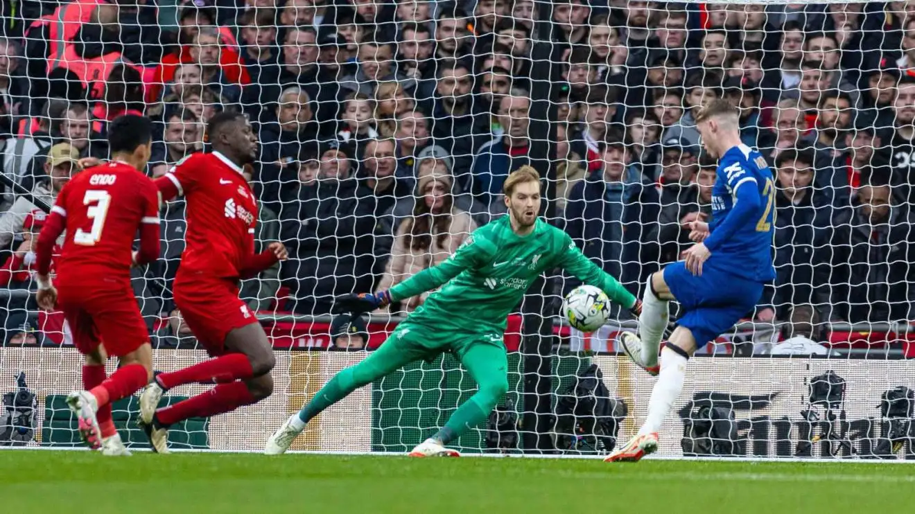 Liverpool goalkeeper Caoimhin Kelleher refutes Cole Palmer in the Carabao Mug final