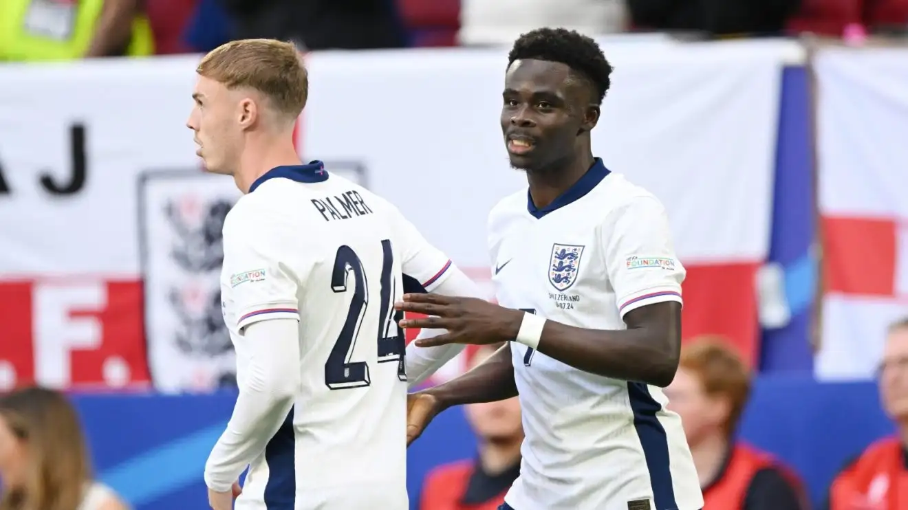 England duo Bukayo Saka and Cole Palmer