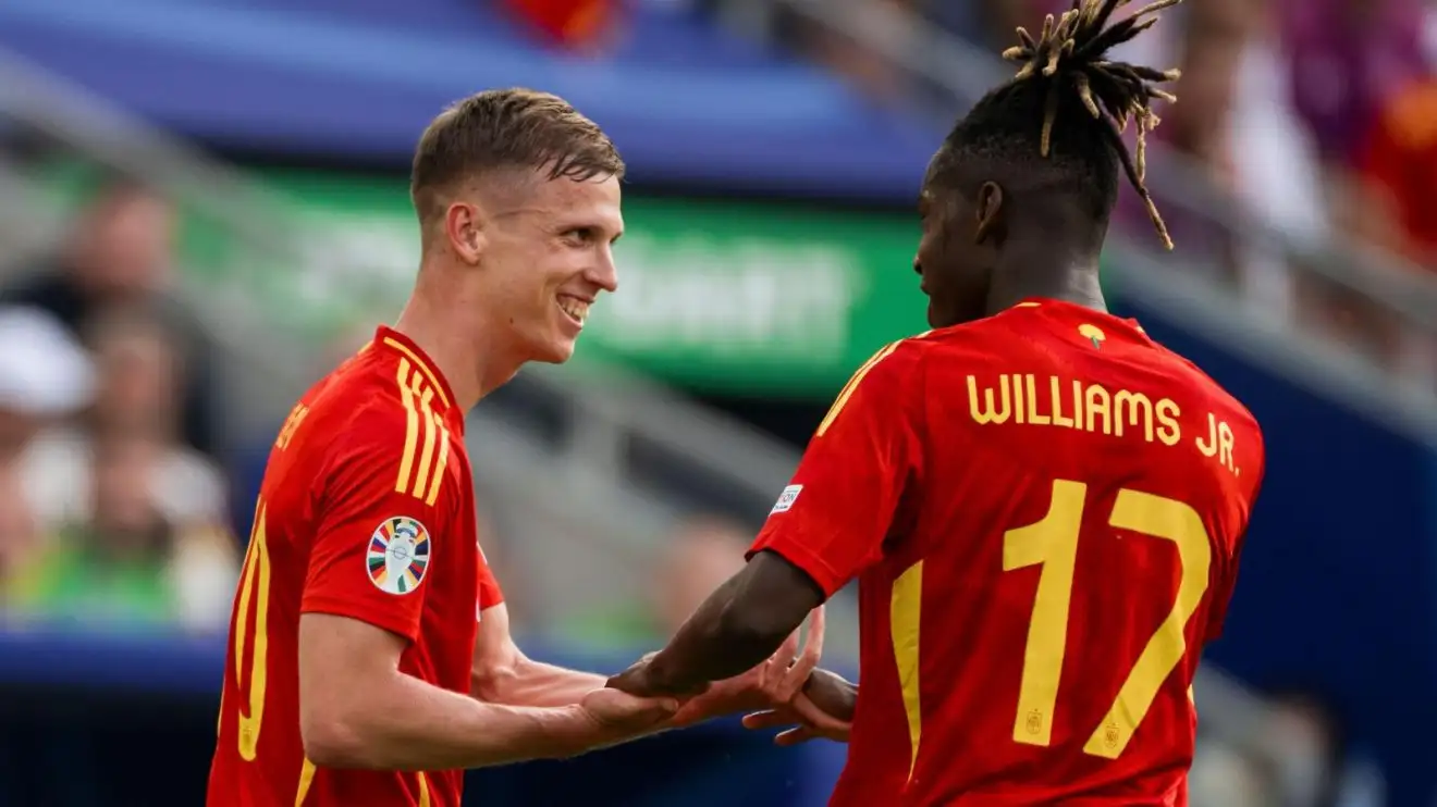 Male Utd-tied Spain celeb Dani Olmo commemorates his ambition with Nico Williams