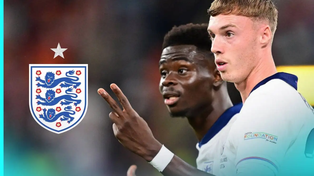 Cole Palmer and also Bukayo Saka with the England badge