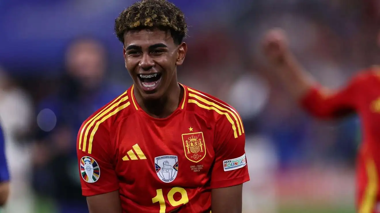 Barcelona 'carefully evaluating' Yamal contract 'request' with Man City his 'preference' if talks fail 1 Barcelona young pornographic Lamine Yamal celebrates after Spain overcome France at Euro 2024