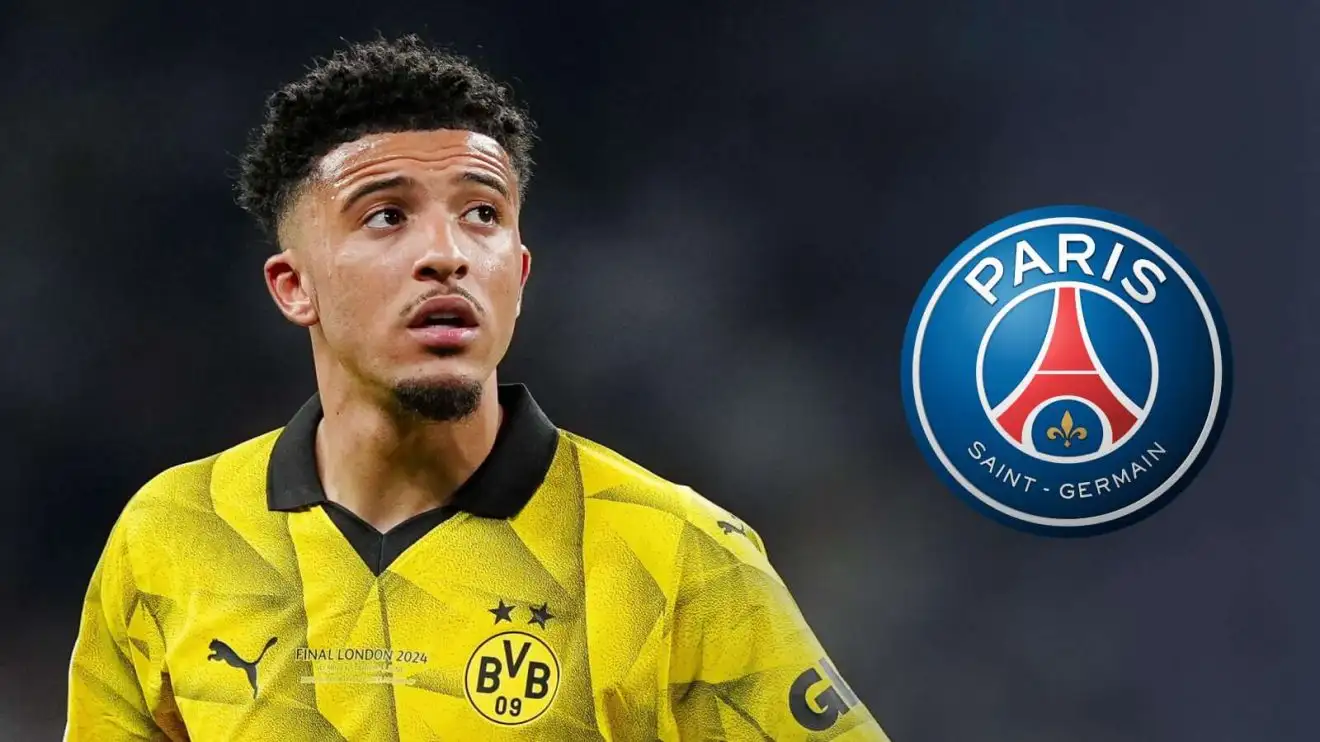 Man Utd star 'excited' by PSG 'contract offer' as Ratcliffe £42m sale 'close'; Barcelona also keen 1 Male Utd winger Jadon Sancho and also the PSG badge