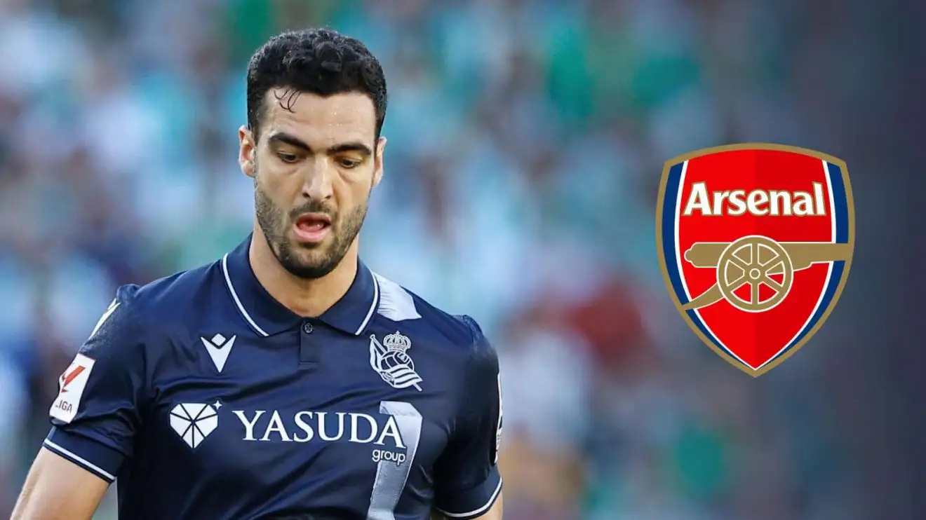 Mikel Merino với huy hiệu Arsenal