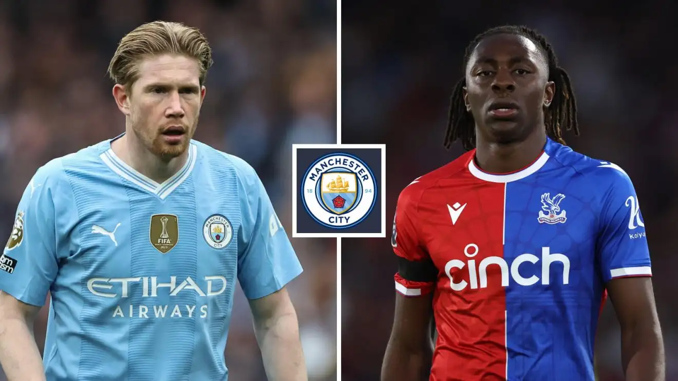 Tiền vệ Man City Kevin de Bruyne và Eberechi Eze