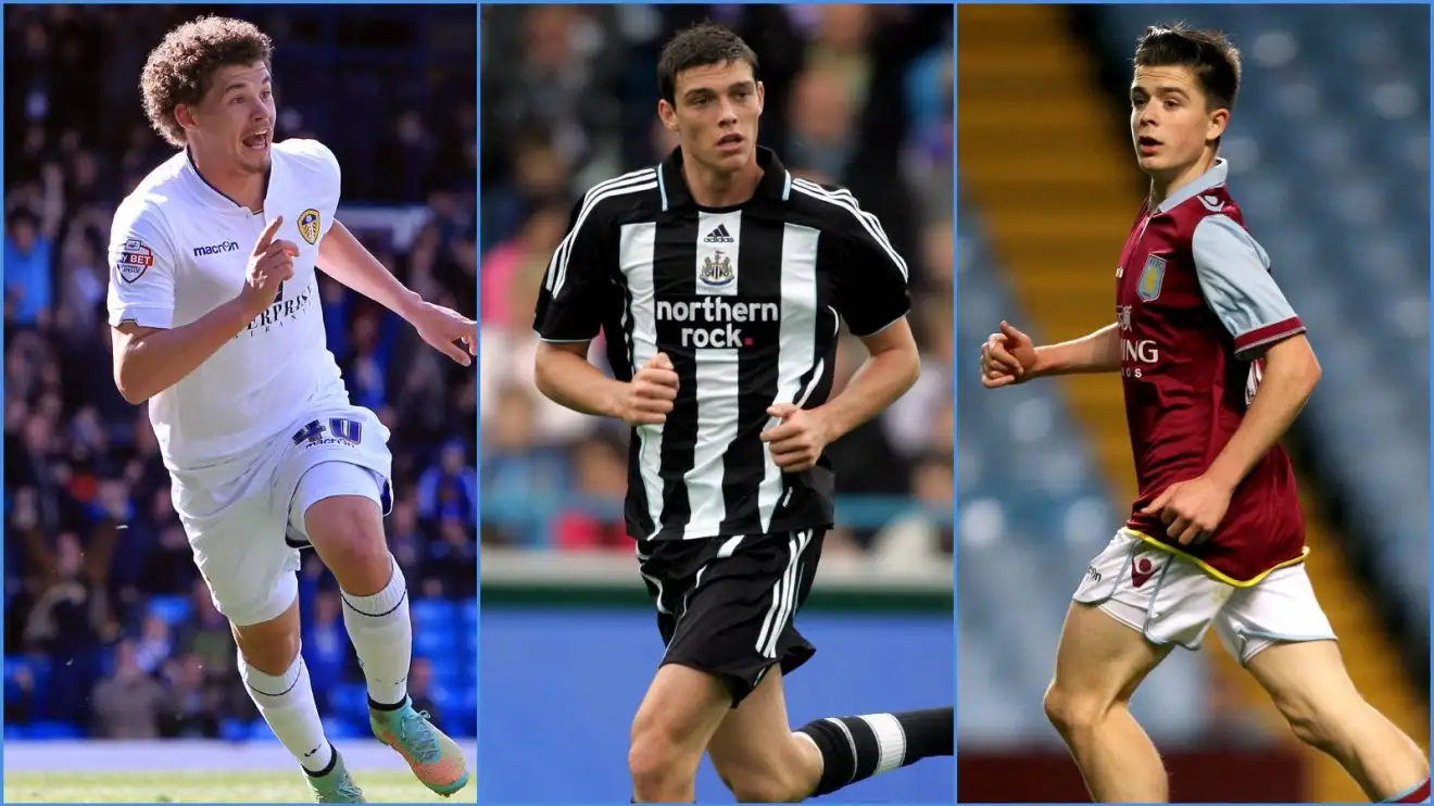 Tiền vệ Kalvin Phillips của Leeds, tiền đạo Andy Carroll của Newcastle và cầu thủ Aston Villa Jack Grealish