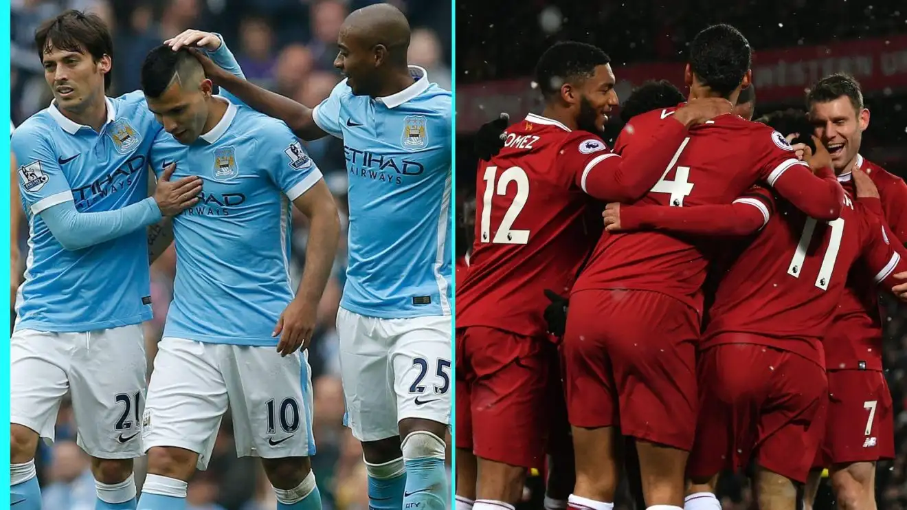 Liverpool và Manchester City ăn mừng bàn thắng