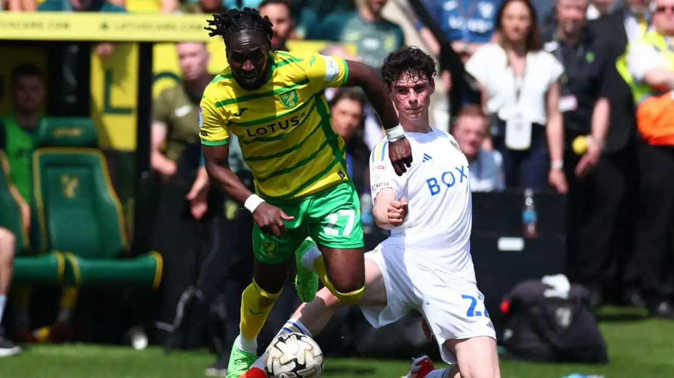 Norwich winger Jonathan Rowe in reaction vs Leeds