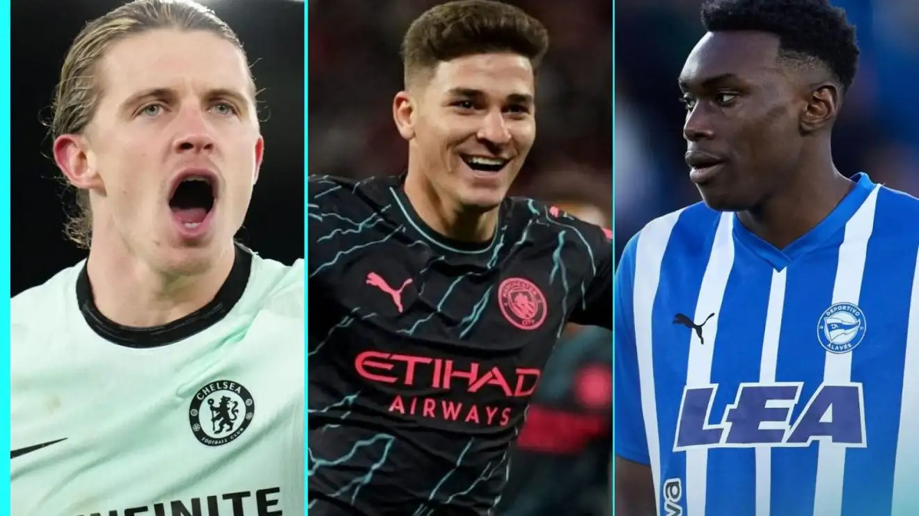 Chelsea transfers 'could collapse' as Man City star stalls over 'unexpected' contract proposal - Romano 1 Conor Gallagher (disowned), Julian Alvarez (centre) and Samu Omorodion (right)