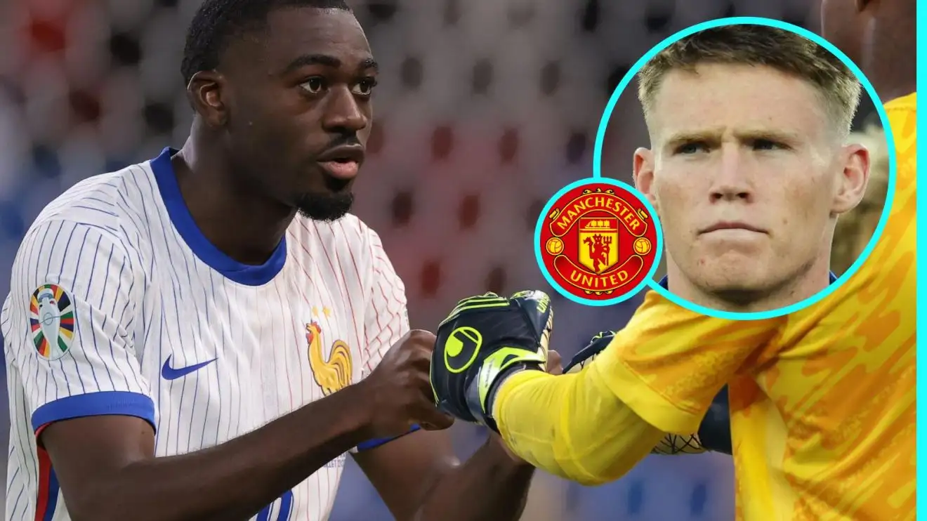 Man Utd midfielder Scott McTominay (elevation correct) and France midfielder Youssouf Fofana