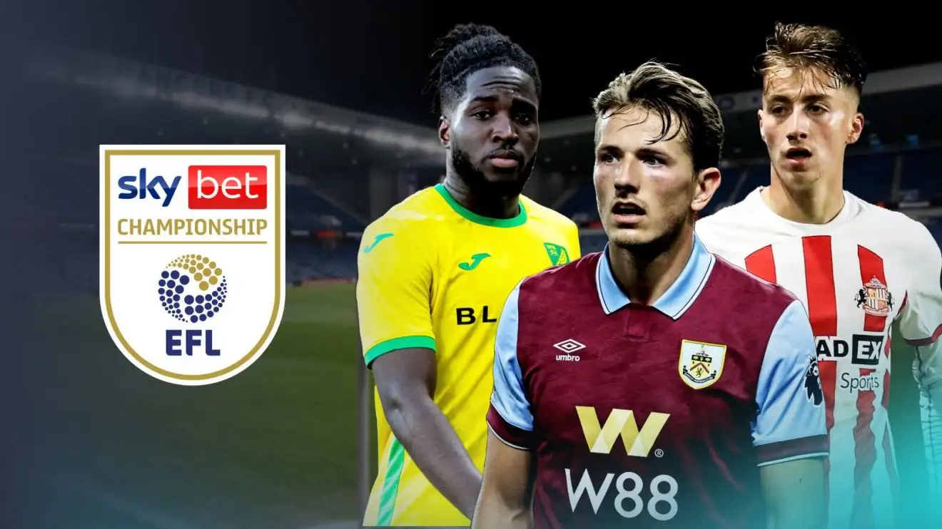 Cầu thủ Norwich Jonathan Rowe, tiền vệ Sander Berge của Burnley và tiền đạo Jack Clarke của Sunderland