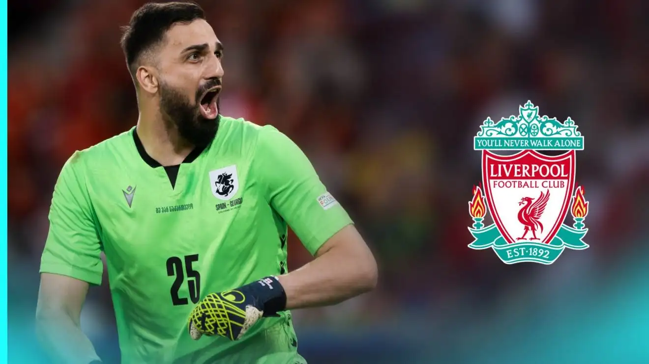 Liverpool 'dream' transfer 'agreed' with club 'to bank £34m' as unique deal is 'on verge' of completion 1 Giorgi Mamardashvili with the Liverpool badge