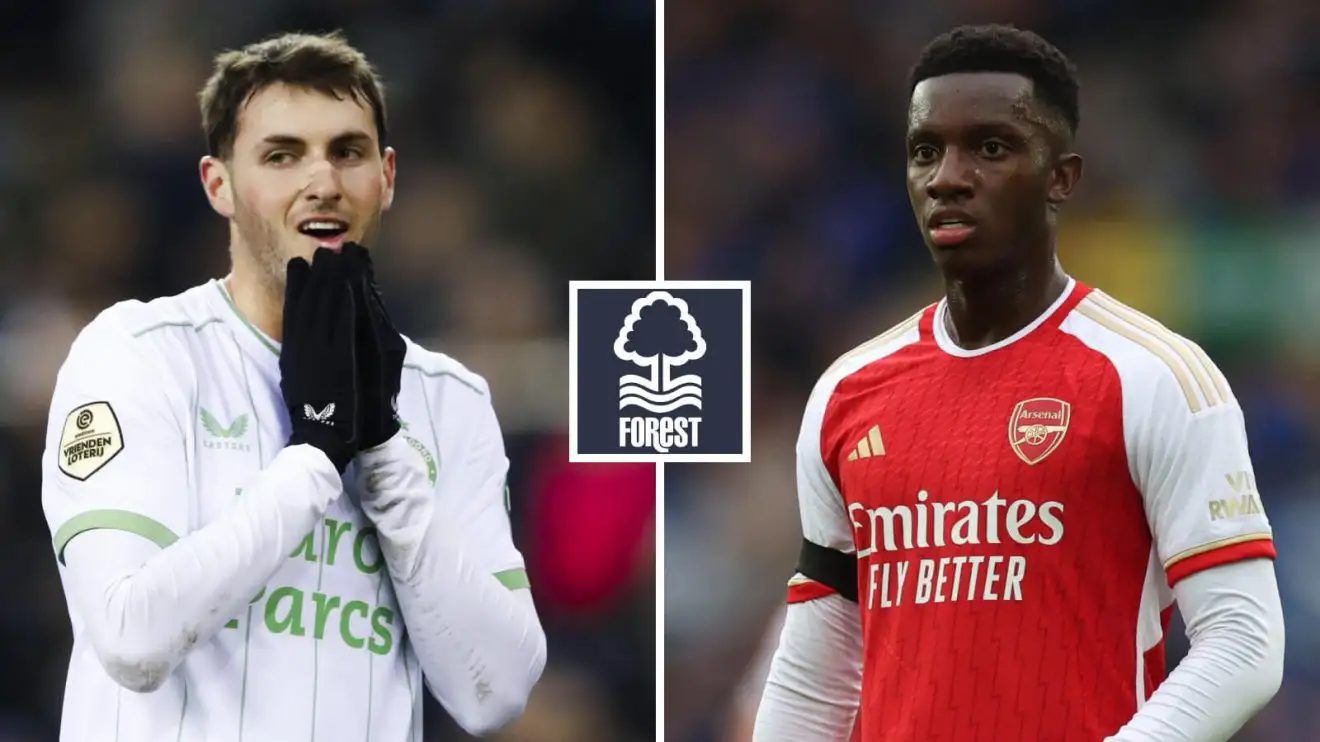 Nottingham Forest 'close to agreeing fee' for Arsenal star as they 'refuse to give up' on Mexican 1 Nottingham Timberland transfer targets Eddie Nketiah as well as Santiago Gimenez
