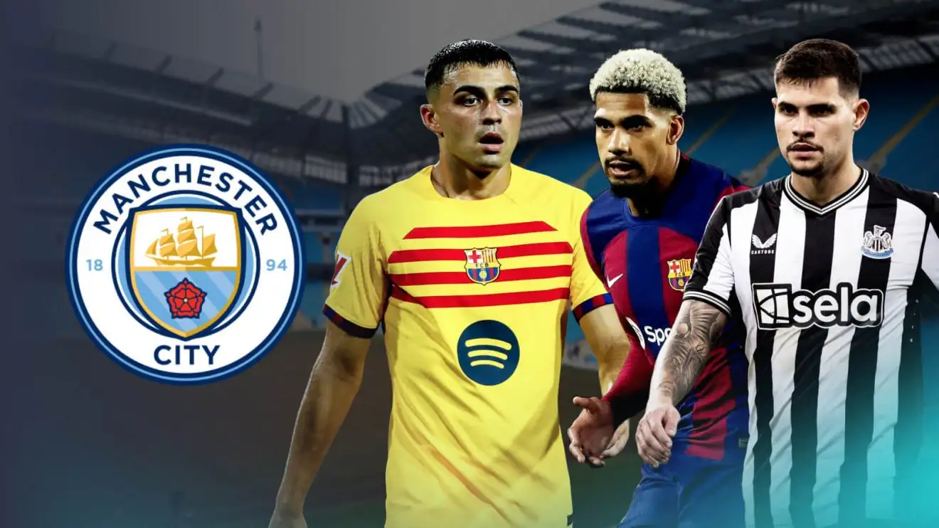 Man City eye double deal for two 'problem' players at Barcelona as Newcastle star is ruled out 1 Guy Metropolis send targets Ronald Araujo, Pedri as well as Bruno Guimaraes