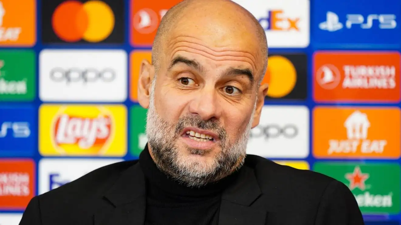 Male Metropolis supervisor Pep Guardiola at a press meeting