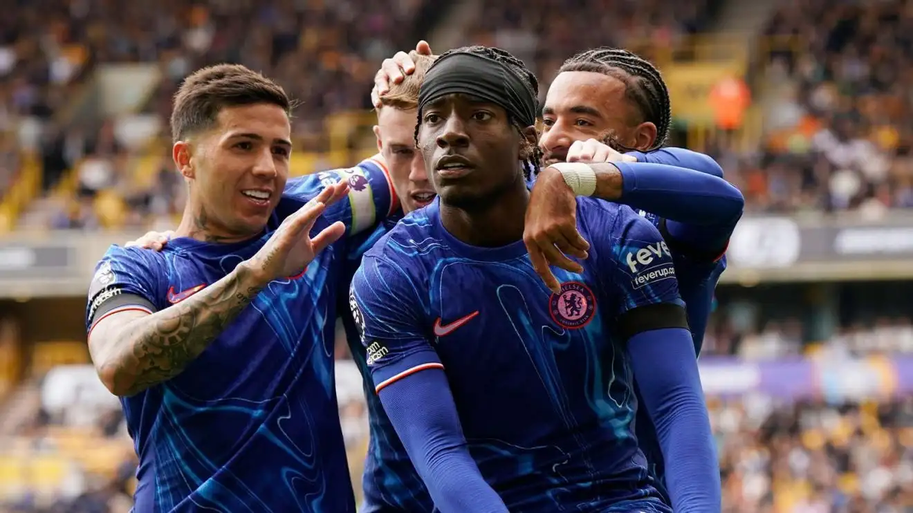 Wolves 2-6 Chelsea: Madueke hat-trick seals emphatic triumph for Maresca's men 1 Noni Madueke of Chelsea celebrates