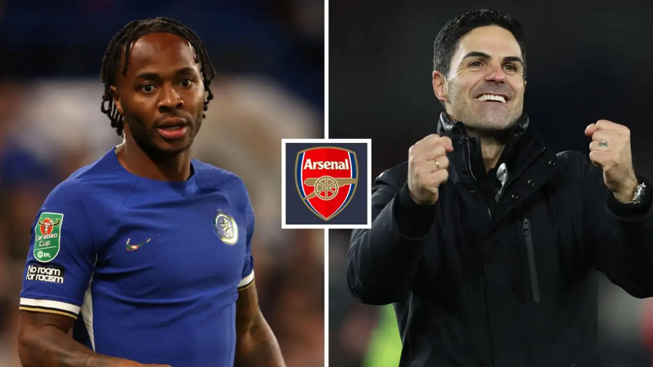 HLV Mikel Arteta của Arsenal và Raheem Sterling