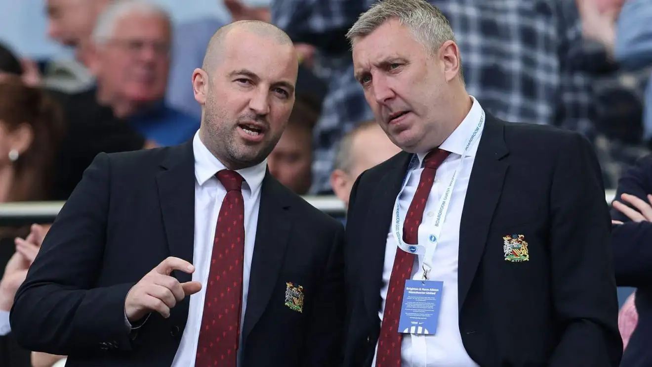 Individual Utd board contestants Andy O'Boyle and Jason Wilcox at a match