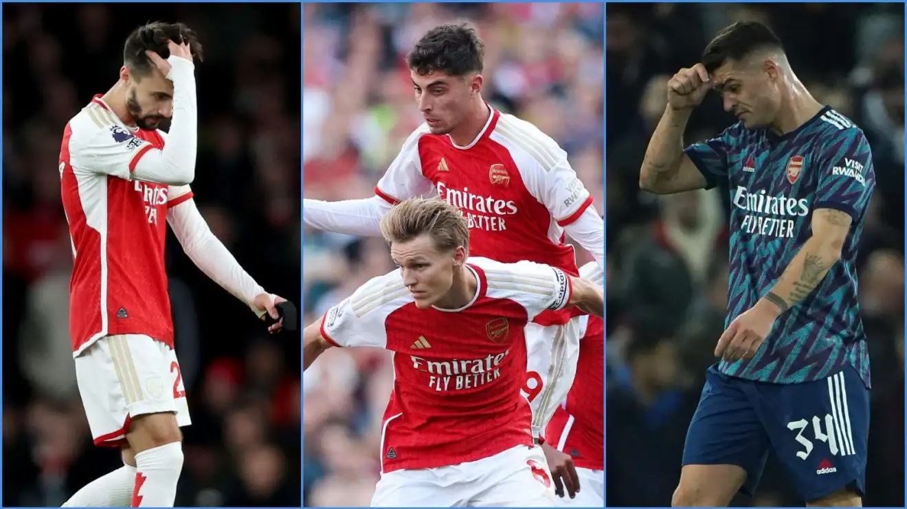 Cầu thủ Arsenal Fabio Vieira, Kai Havertz, Martin Odegaard và Granit Xhaka