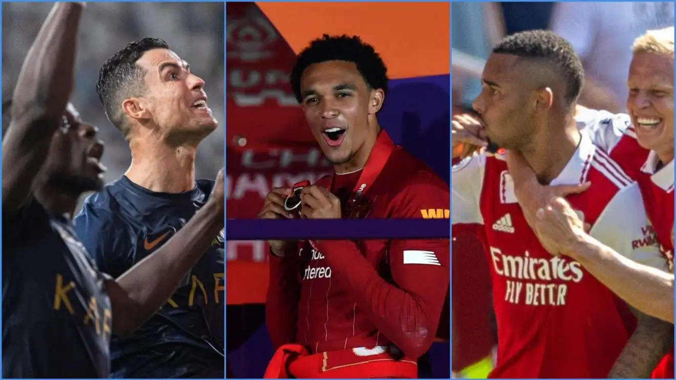 Các cầu thủ Al-Nassri Sadio Mane và Cristiano Ronaldo, hậu vệ Trent Alexander-Arnold của Liverpool và các cầu thủ Arsenal Gabriel Jesus và Oleksandr Zinchenko