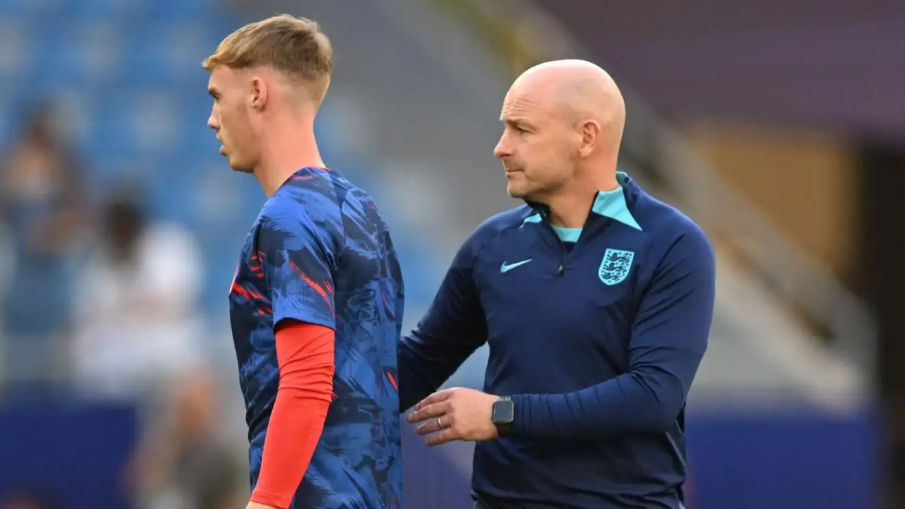 England U21 forward Cole Palmer and head coach Lee Carsley