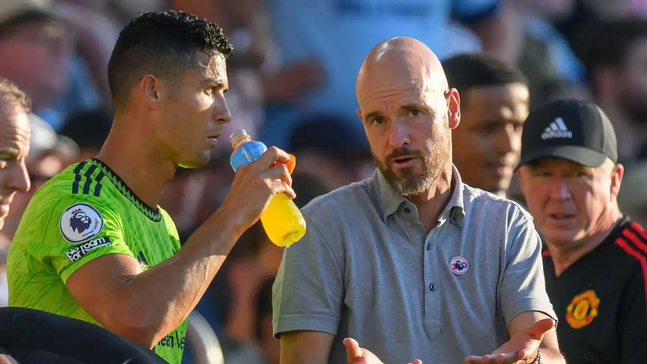 Manchester Joined forward Cristiano Ronaldo and also instructor Erik ten Hag negotiate units