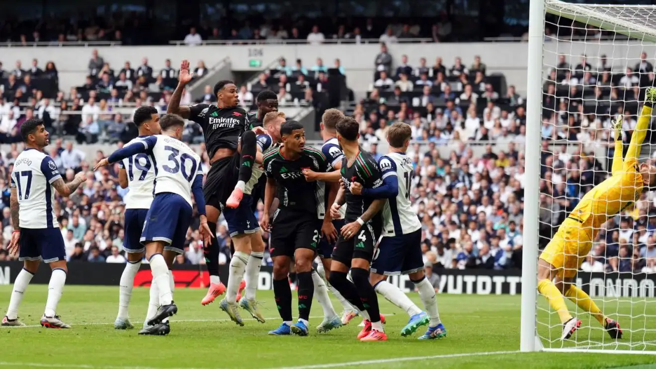 Gabriel scores for Arsenal against Tottenham