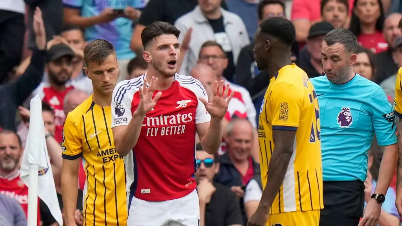 Arsenal: Howard Webb admits mistake as he gives Declan Rice red card verdict vs Brighton 1 Arsenal midfielder Declan Rice