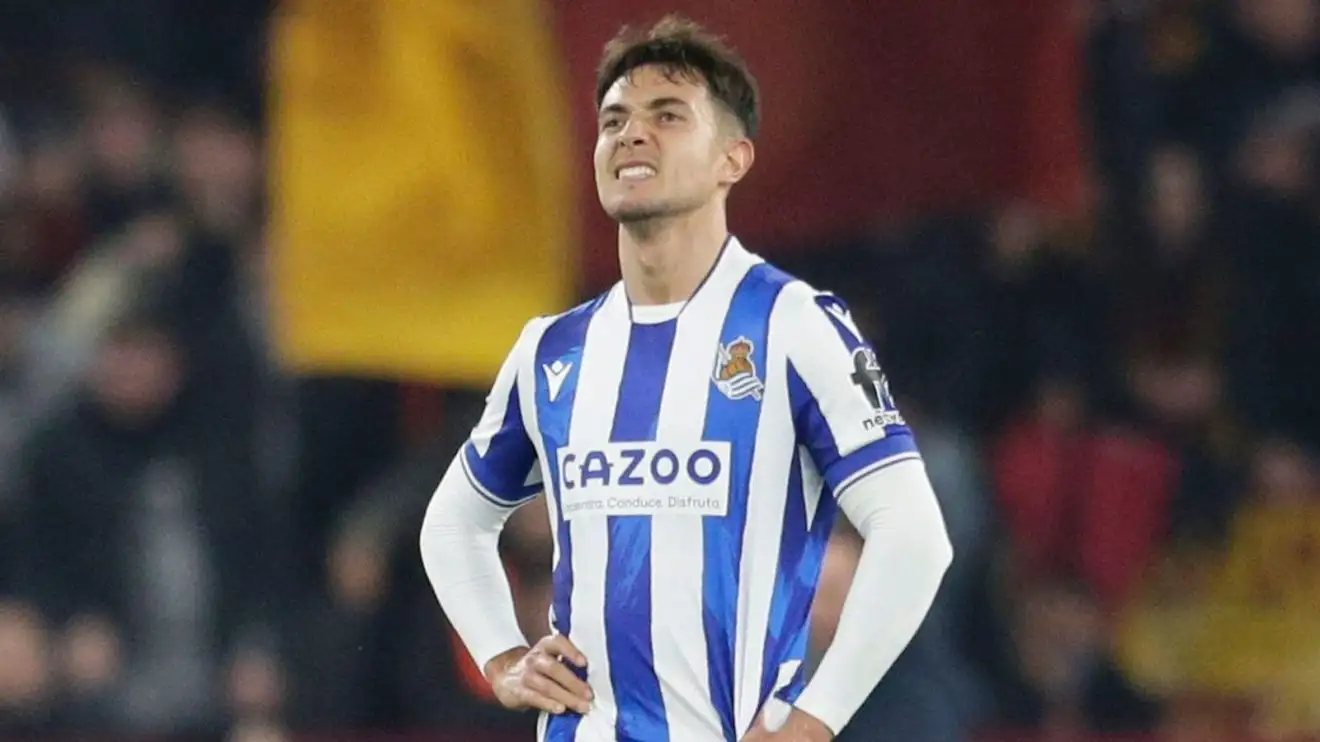 Arsenal transfer: Huge blow as Euro giant hijacks 'virtually completed' move for £51m La Liga star 1 Real Sociedad midfielder and Liverpool target Martin Zubimendi is dejected