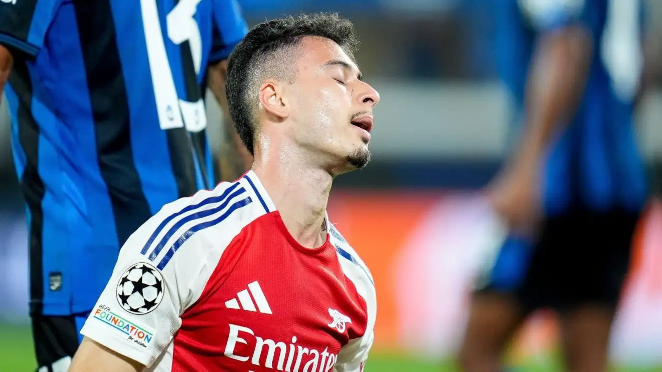 Tiền đạo Gabriel Martinelli của Arsenal thất vọng trước Atalanta