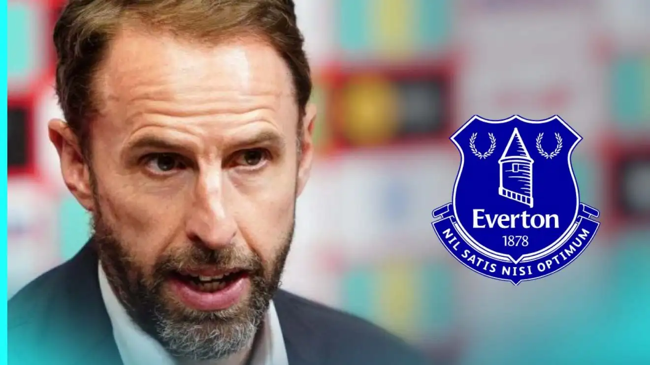 Gareth Southgate via the Everton badge