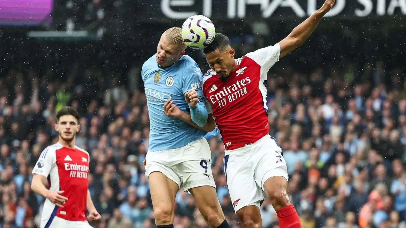 Man City 'coward' Haaland now Arsenal star's 'personal enemy' after 'act of disrespect' 1 Erling Haaland and William Saliba